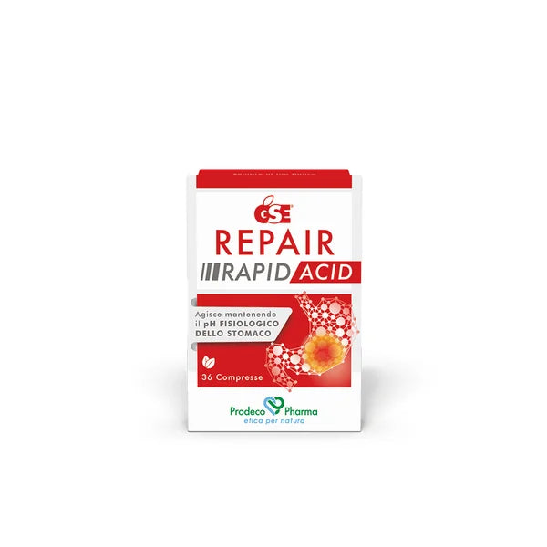 GSE Repair Rapid Acid Contro Iperacidità e Bruciore di Stomaco 36 Compresse Senza Glutine