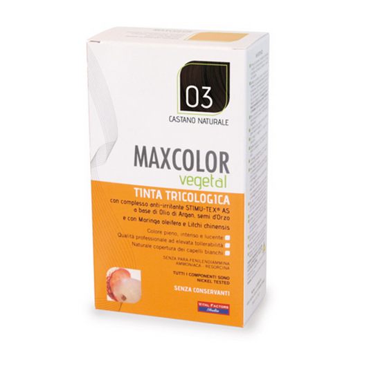 Vital Factors - Max Color Vegetal Tintura Castano Naturale 03 Confezione 140 ML